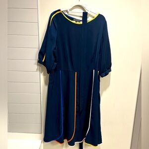 Eloquii Trim Navy Dress
